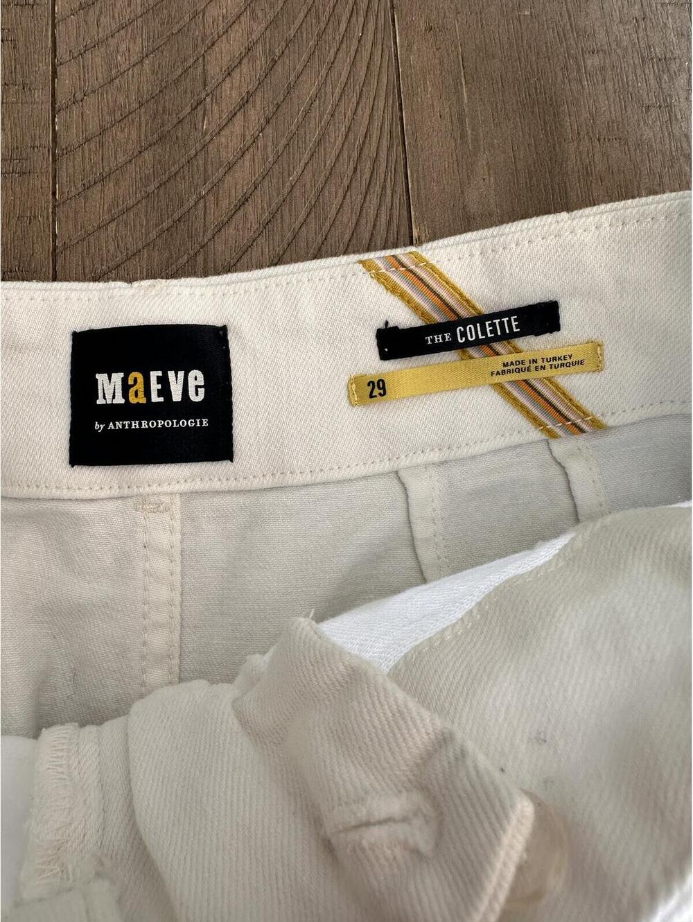 Anthropologie Maeve The Colette Cropped High Rise Wide Leg Jeans White Women 29 - Picture 7 of 14